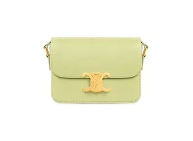 CELINE Teen Triomphe Bag In Shiny Calfskin "Light Jade"