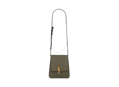 SAINT LAURENT Kaia North/South Satchel In Smooth Leather "Gray Khaki"