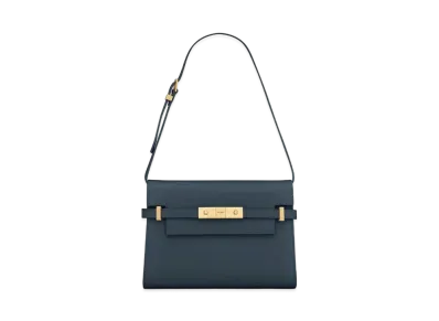 Saint Laurent Manhattan Small Shoulder Bag In Box Saint Laurent Leather "Charron Blue"