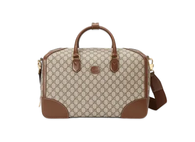 GUCCI Interlocking G Duffel Bag GG Supreme "Beige/Ebony"