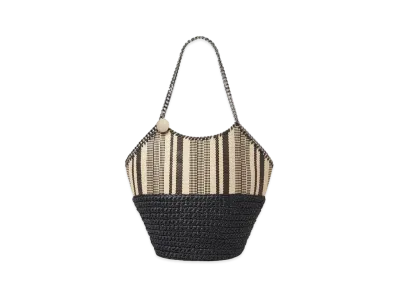 STELLA McCARTNEY Farabela Stripe Lafia Large Tote "Black"