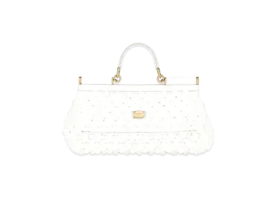 Dolce&Gabbana Sicily Bag Medium Raffia Crochet "White"