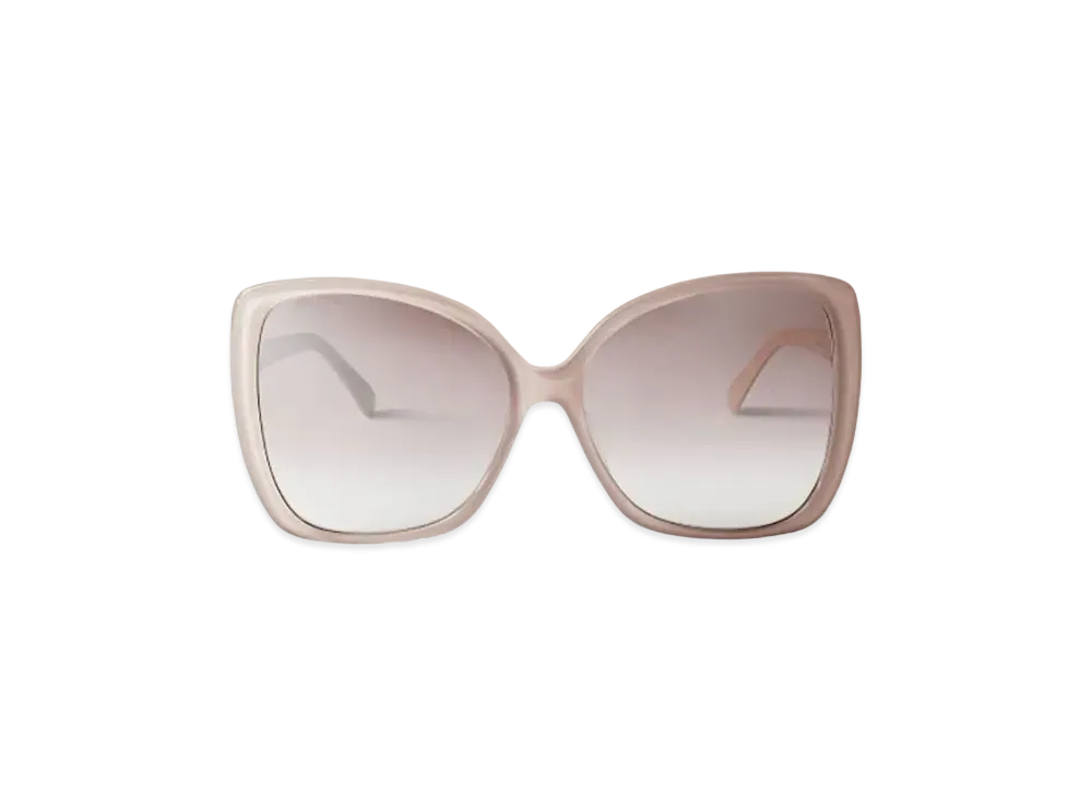 Jimmy Choo Becky Frame Over Size Sunglasses With Swarovski Crystals "Nude"