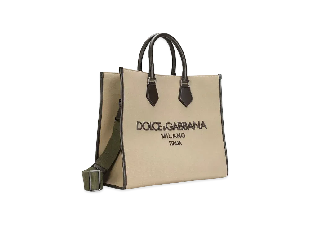 Dolce&Gabbana EDGe Shopping Bag Canvas Logo Embroidery "Multicolor"