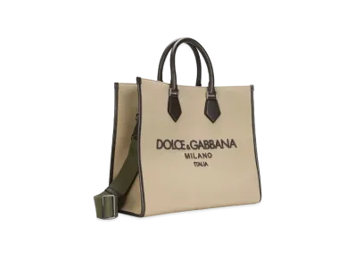Dolce&Gabbana EDGe Shopping Bag Canvas Logo Embroidery "Multicolor"