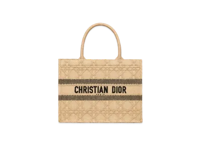 Dior Medium Dior Book Tote Cannage Raffia "Natural"