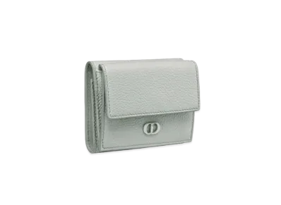 Dior Three Fold Wallets CD Icon Grained Calfskin "Gray"