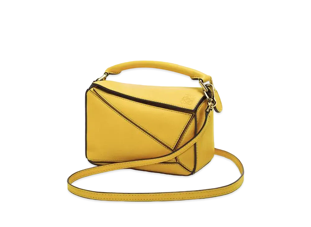 LOEWE Mini Puzzle Bag In Classic Calfskin "Mustard"
