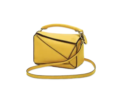 LOEWE Mini Puzzle Bag In Classic Calfskin "Mustard"