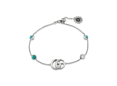 GUCCI Double G Flower Bracelet "Turquoise"