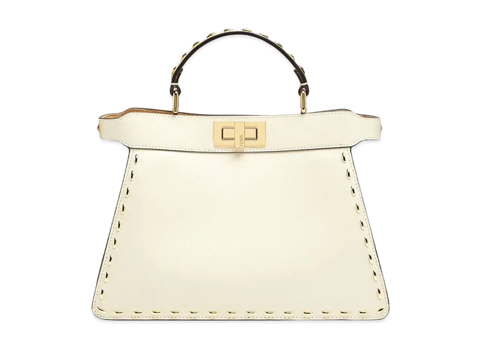 FENDI Peekaboo Iseeu Small Leather Bag "White"