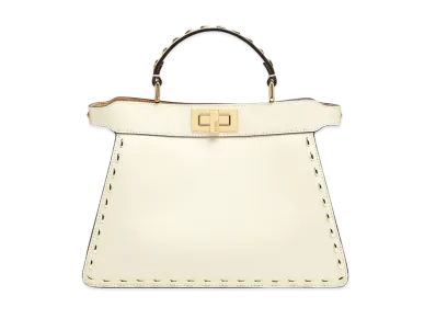 FENDI Peekaboo Iseeu Small Leather Bag "White"