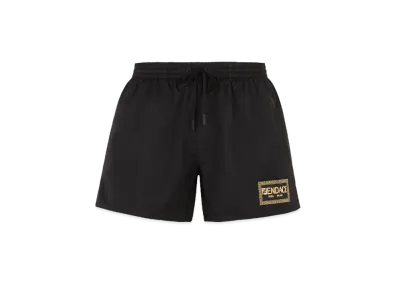FENDI x Versace Fendace Logo Black Nylon Shorts "Black"