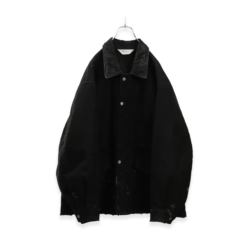 ANCELLM Moleskin Work Jacket "Black"