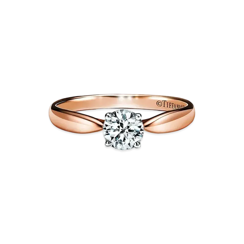 Tiffany & Co. Harmony Round Brilliant Engagement Ring In 18K 0.5 Carat "Rose Gold"