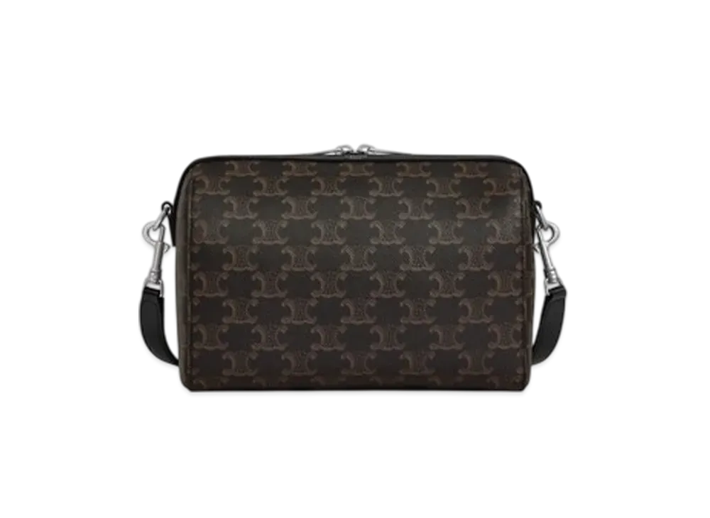 CELINE Mini Boston in Triomphe Canvas And Calfskin "Black"