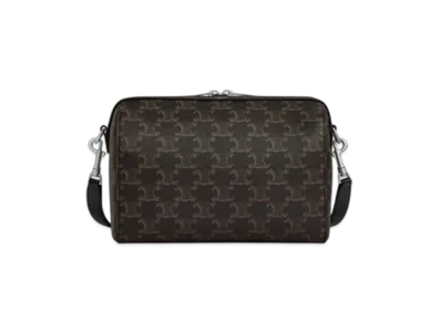 CELINE Mini Boston in Triomphe Canvas And Calfskin "Black"