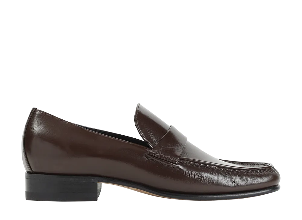 PHOEBE PHILO Calf Leather Loafers "Chocolate"