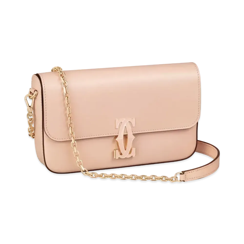 Cartier Mini Model Chain Bag, Double C De Cartier "Powder Pink/Gold"