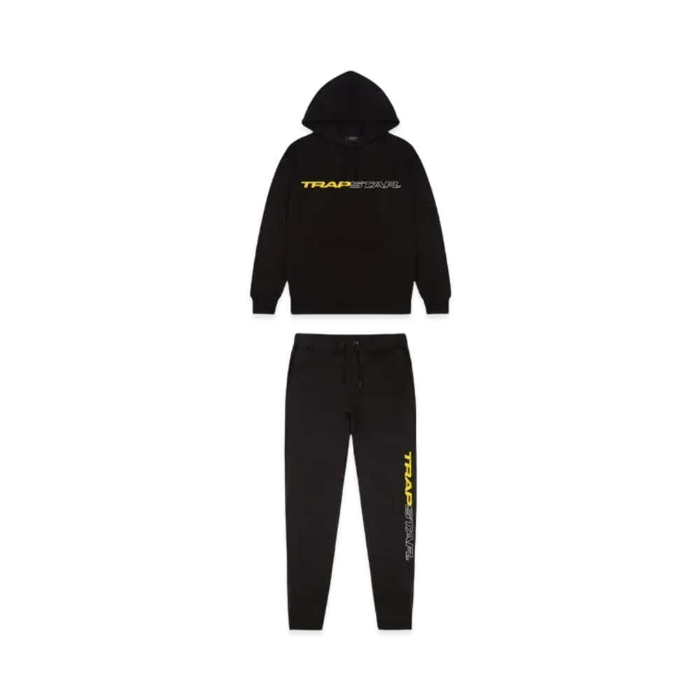 TRAPSTAR Full Speed Hoodie Tracksuit "Black/Yellow"