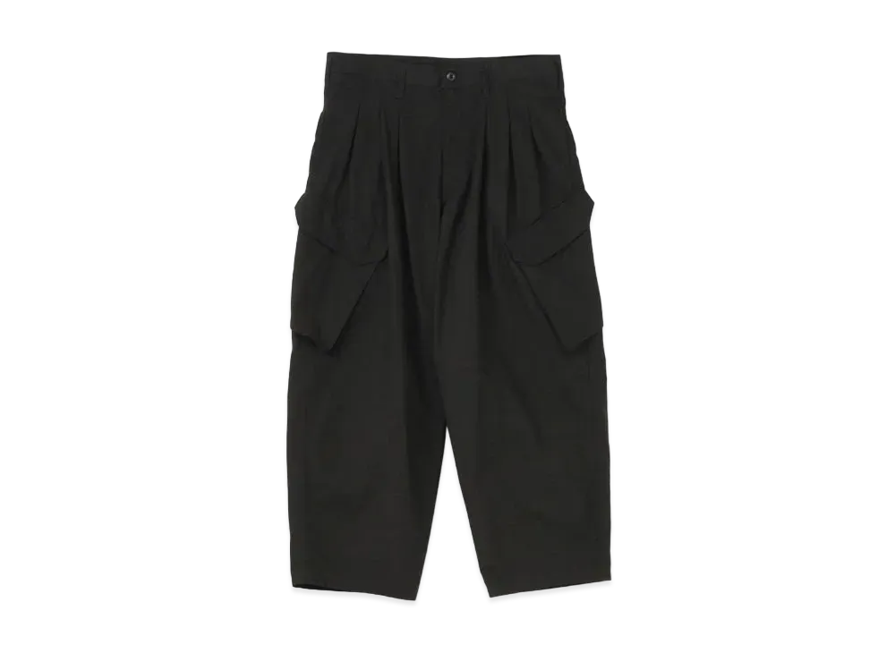 Yohji Yamamoto Pour Homme BLACK SCANDAL RIPSTOP 12TACK PANTS "Black"