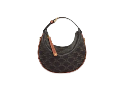 CELINE Teen Celine Lulu in Triomphe Canvas and Calfskin "Tan"