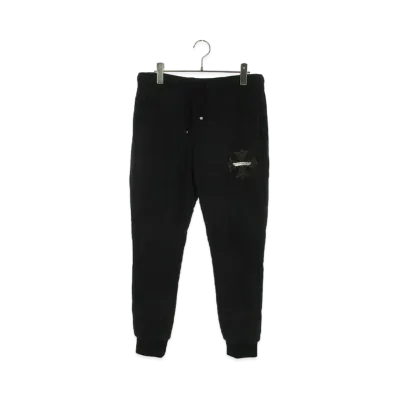 Chrome Hearts CH Plus Leather Patch Quilt Sweat Long Pants "Black"