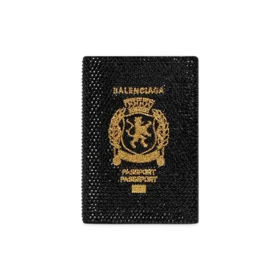 BALENCIAGA Passport Holder with Rhinestones "Black"
