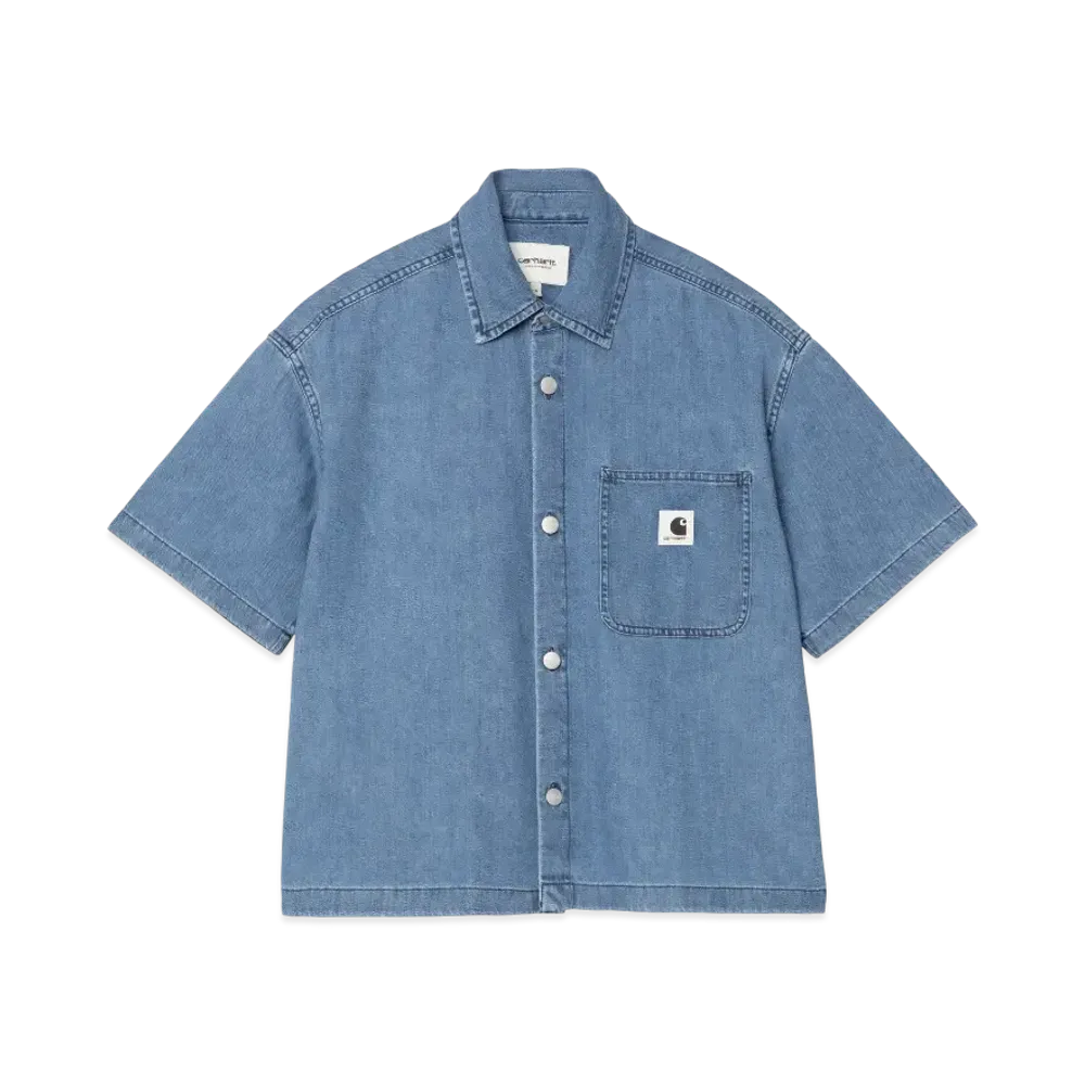 Carhartt WIP W S/S Lovilia Shirt "Blue(Stone Washed)"