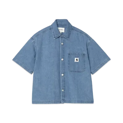Carhartt WIP W S/S Lovilia Shirt "Blue(Stone Washed)"