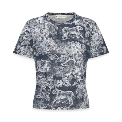 Dior Women's T-Shirt Linen Jersey "Navy Blue"