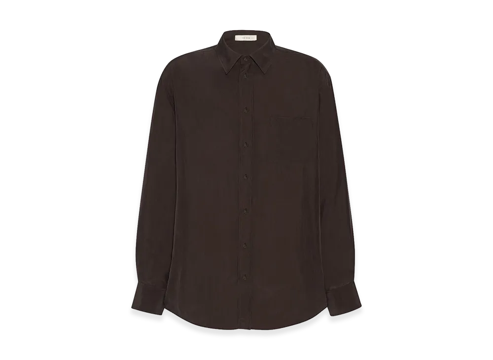 The Row Fiska Silk Shirt "Dark Brown"