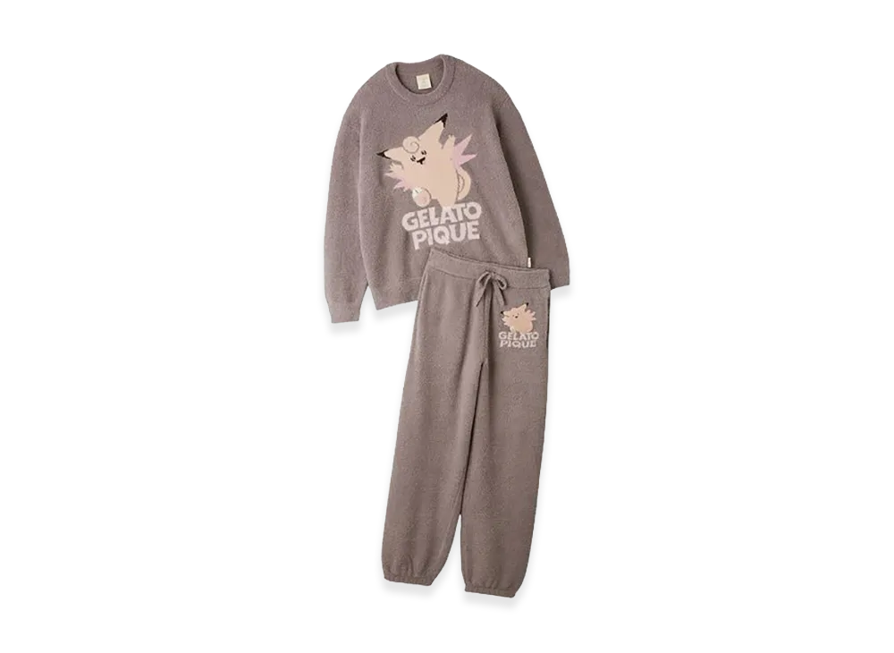 GELATO PIQUE x Pokemon Baby Moco Jacquard Pullover & Long Pants Set "Grey"