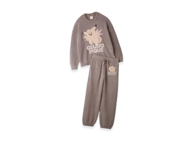 GELATO PIQUE x Pokemon Baby Moco Jacquard Pullover & Long Pants Set "Grey"