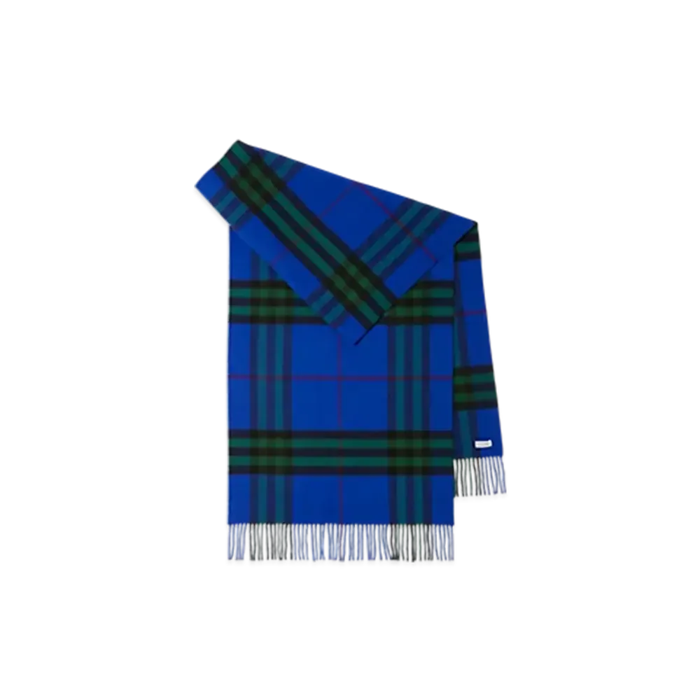 Burberry Wide Check Cashmere Scarf "Night/Ivy"