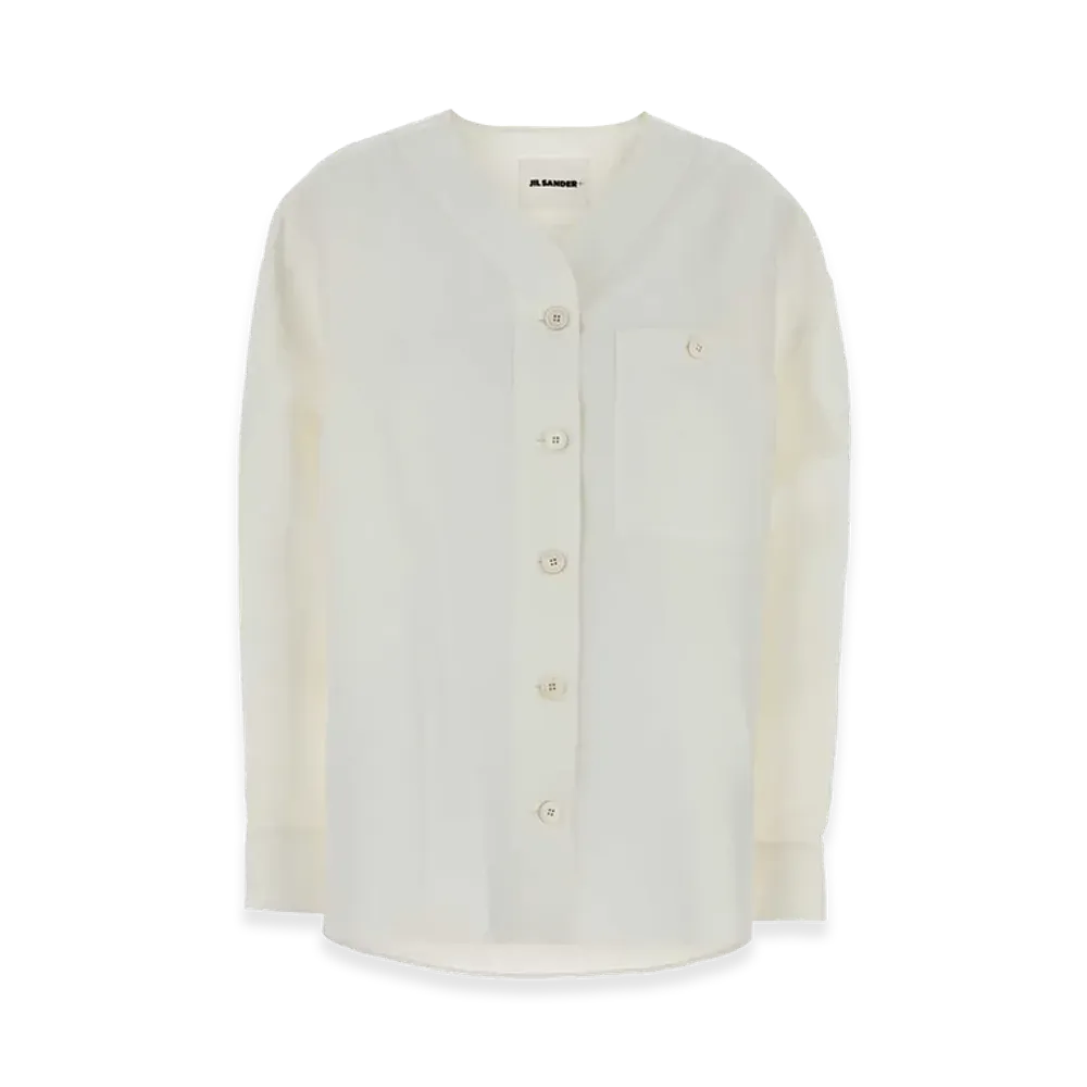 Jil Sander Women's Linen Blend Oversize Shirt "White"