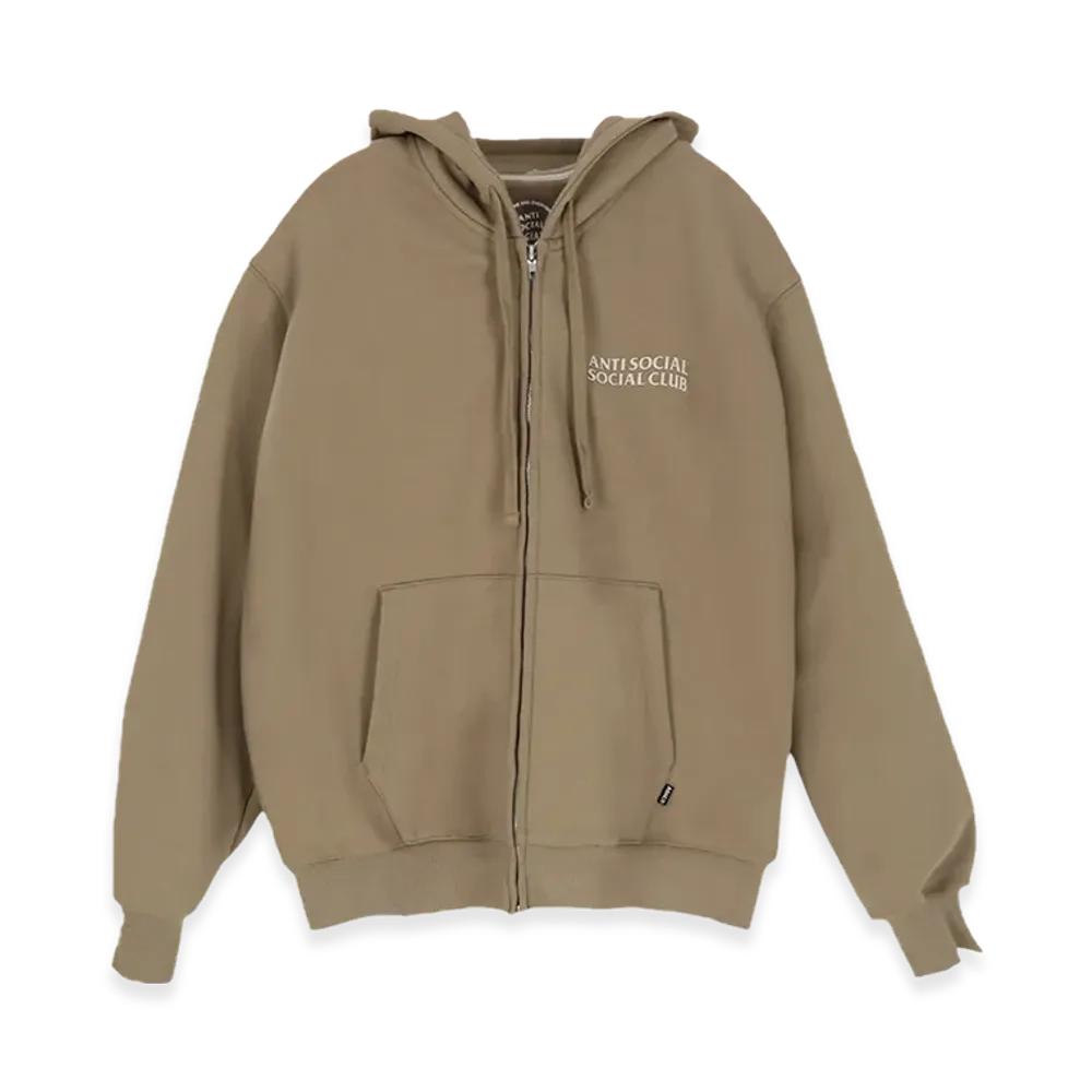 ANTI SOCIAL SOCIAL CLUB Designed in Korea IAN Zip-Up Hoodie Jumper "Khaki"