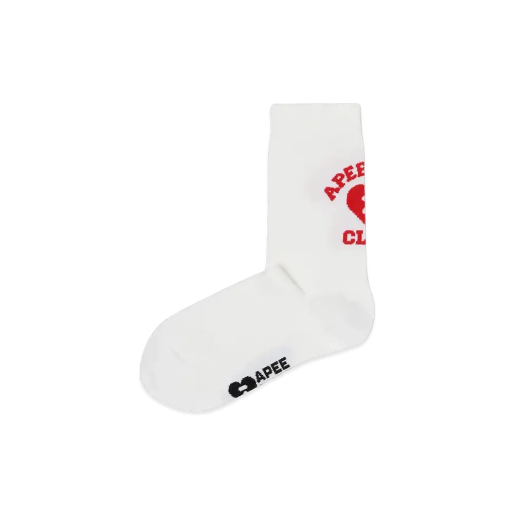 A BATHING APE Women's Back Graphic Socks "White"