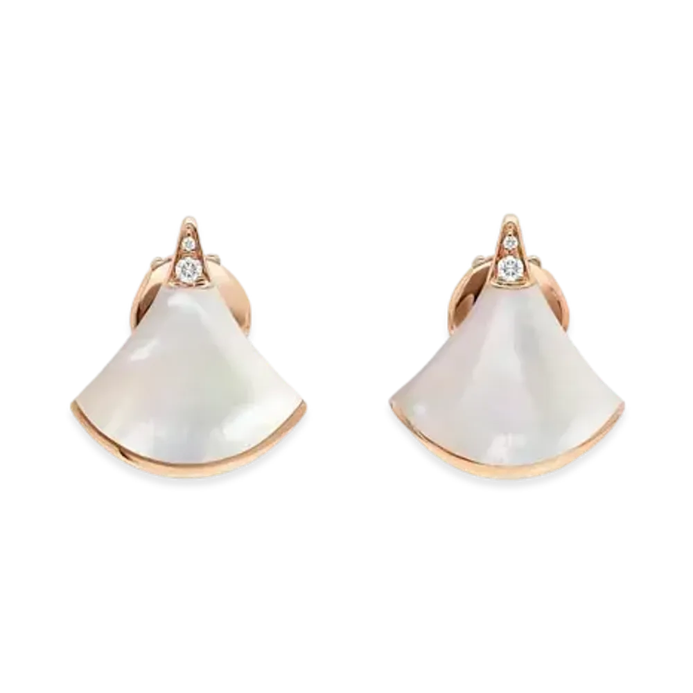 BVLGARI Divas Dream Earrings Diamond Mother of Pearl "White"