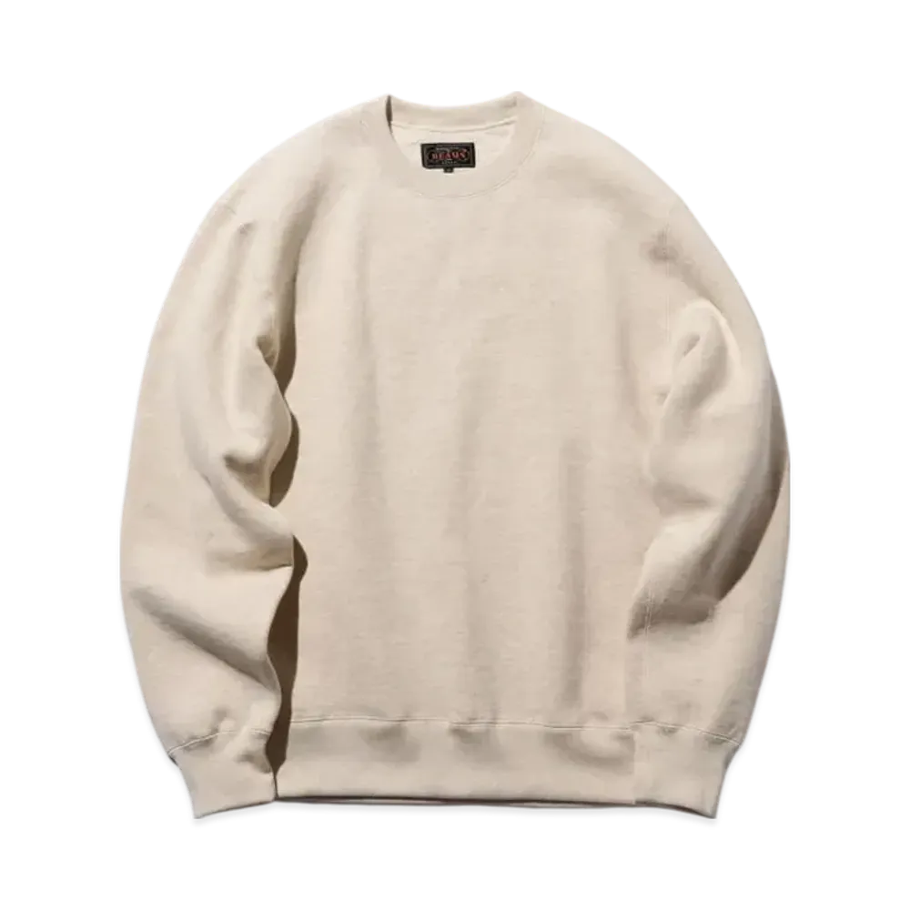 BEAMS Sweat Crew Raised Back "Oatmeal"