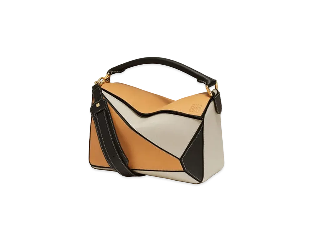 LOEWE Puzzle Bag In Classic Calfskin "Amber / Light Oat"