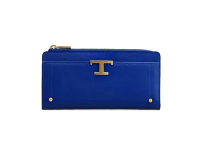 TOD'S T Timeles Leather Wallet "Blue"