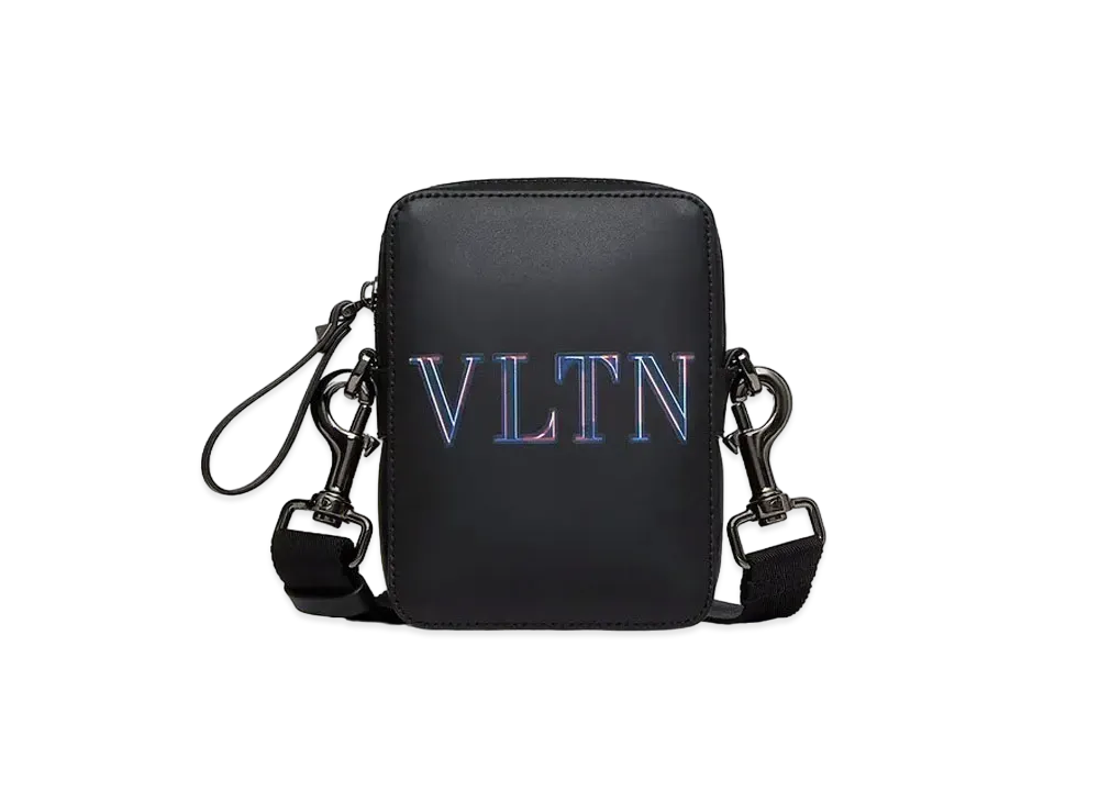 Valentino Neon VLTN Leather Small Crossbody Bag "Black/Multicolor"
