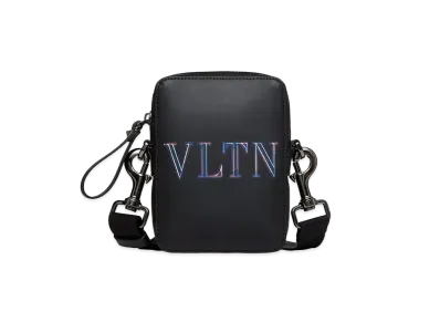 Valentino Neon VLTN Leather Small Crossbody Bag "Black/Multicolor"