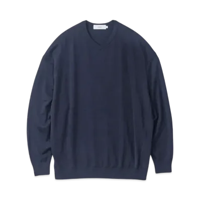 Graphpaper High Gauge V Neck Knit "Navy"