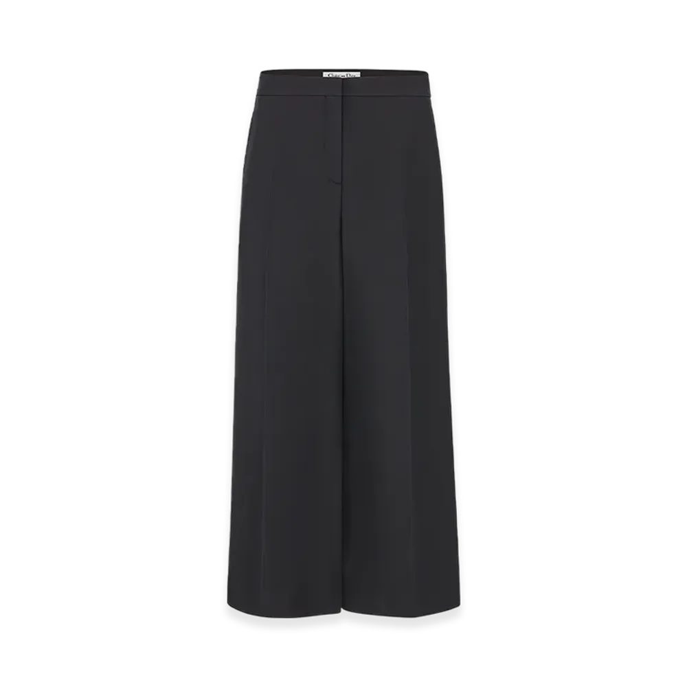 Dior Women's Cropped Pants Wool Silk "Black"