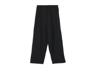 Yohji Yamamoto Pour Homme SIGNATURE EMBROIDERY 2TUCK STRING PANTS "Black"