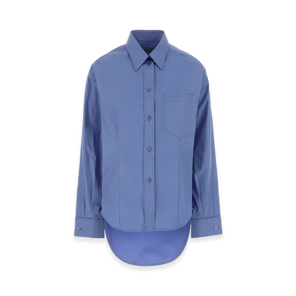 BALENCIAGA Women's Poplin Shirt "Cerulean Blue"