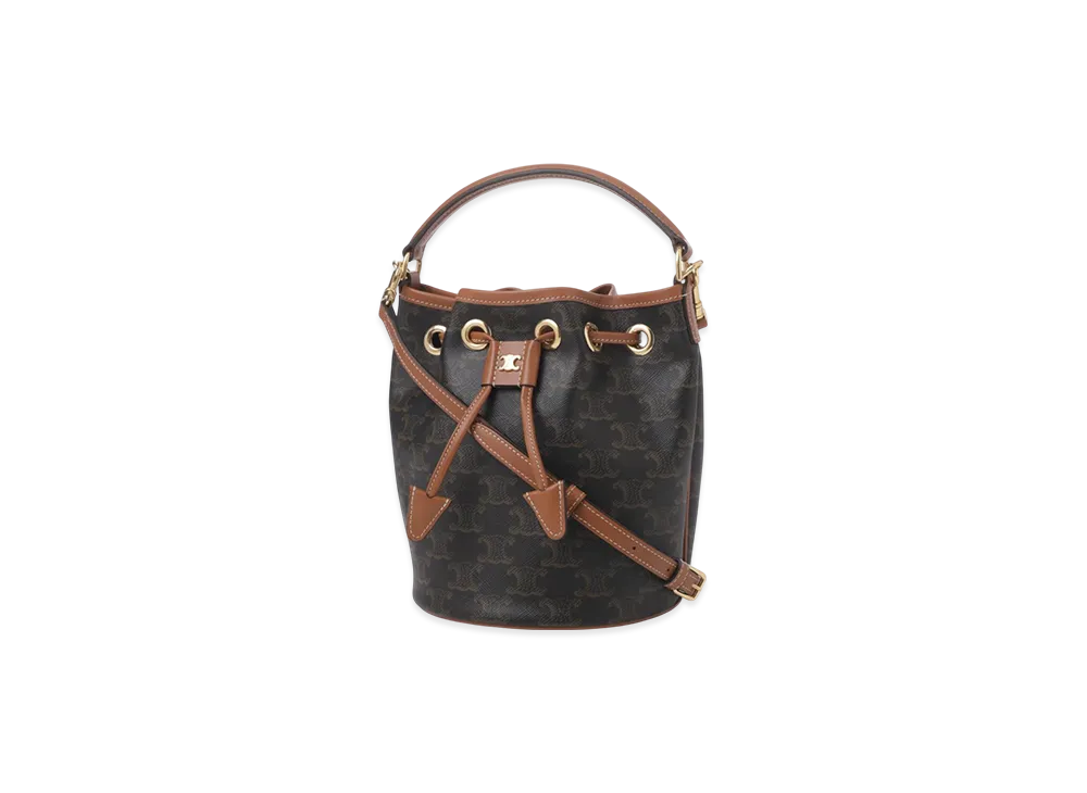 CELINE 3Way Teen Bucket Clara Triomphe Canvas "Tan"