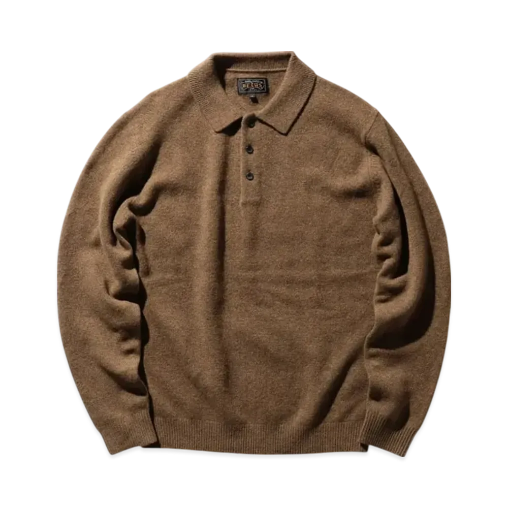 BEAMS Knit Polo 9G "Brown"